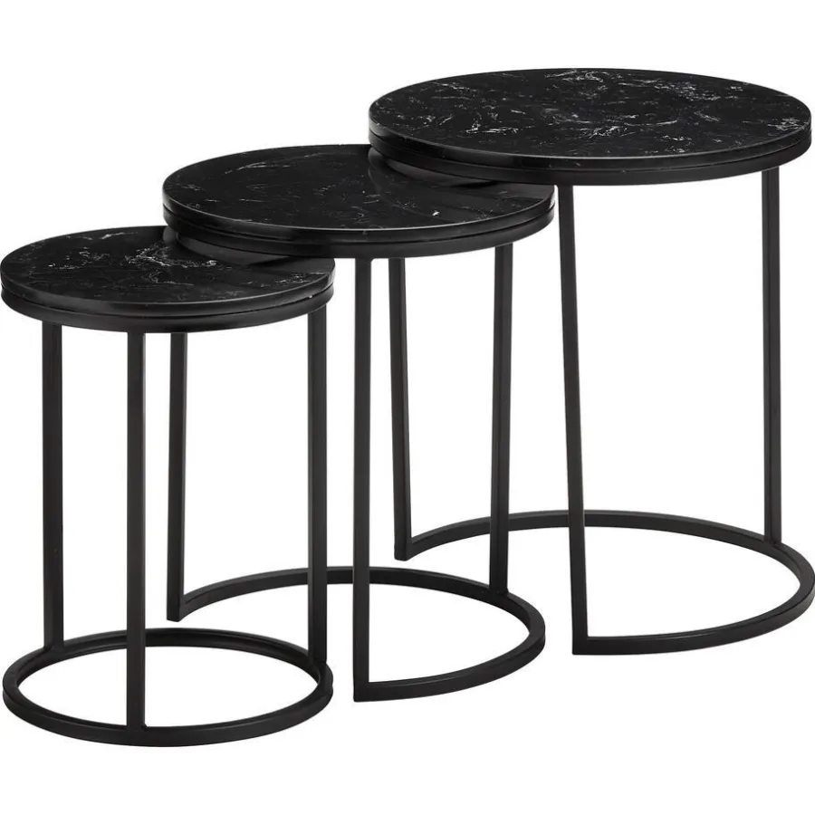 Kwantum Bijzettafels*Bijzettafel Marzio Zwart ø 34 Cm Ø034CM