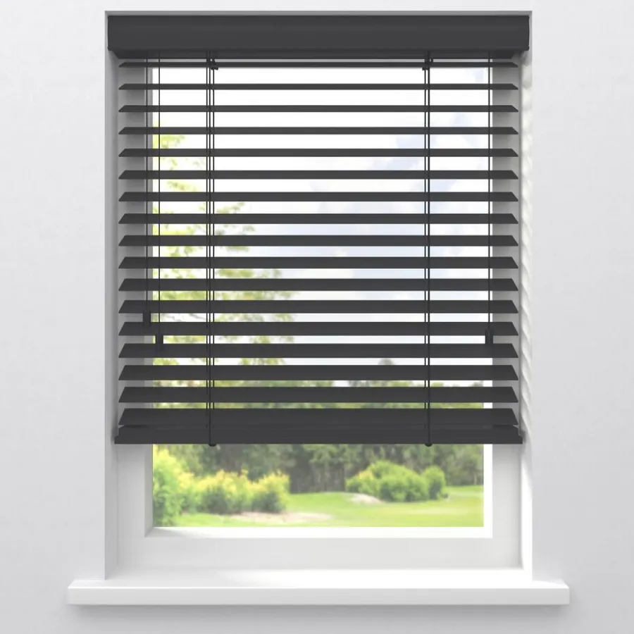 Kwantum Aluminium Jaloezieën|Houten Jaloezieën*Fenstr Bamboe Jaloezie Tijl 65mm Zwart
