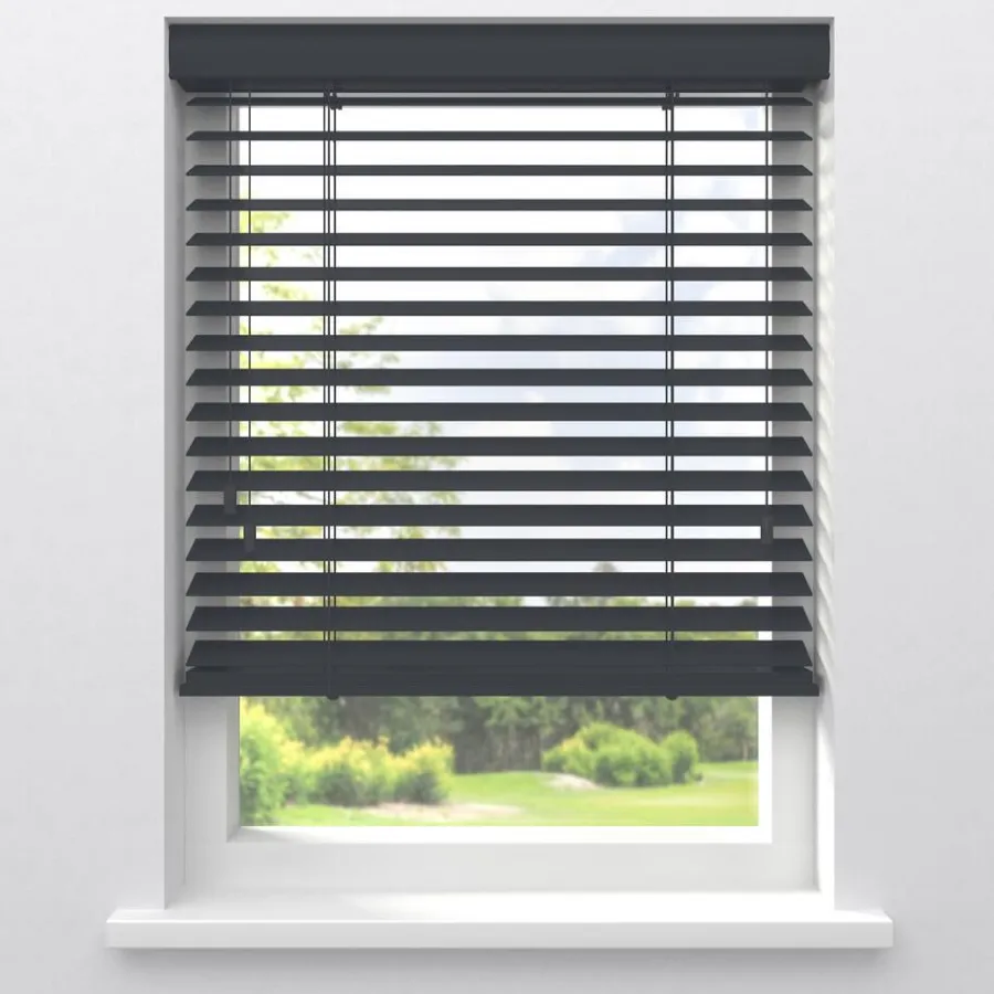 Kwantum Aluminium Jaloezieën|Houten Jaloezieën*Fenstr Houten Jaloezie Theun 65mm Antraciet