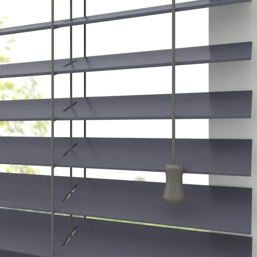 Kwantum Aluminium Jaloezieën|Houten Jaloezieën*Fenstr Houten Jaloezie Wout 50mm Grijs