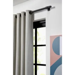 Kwantum Gordijnroedes*Gordijnroede 240 Cm Mat Zwart Staal - Ø28mm