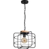 Kwantum Hanglampen*Hanglamp Wood 1-Lichts Zwart