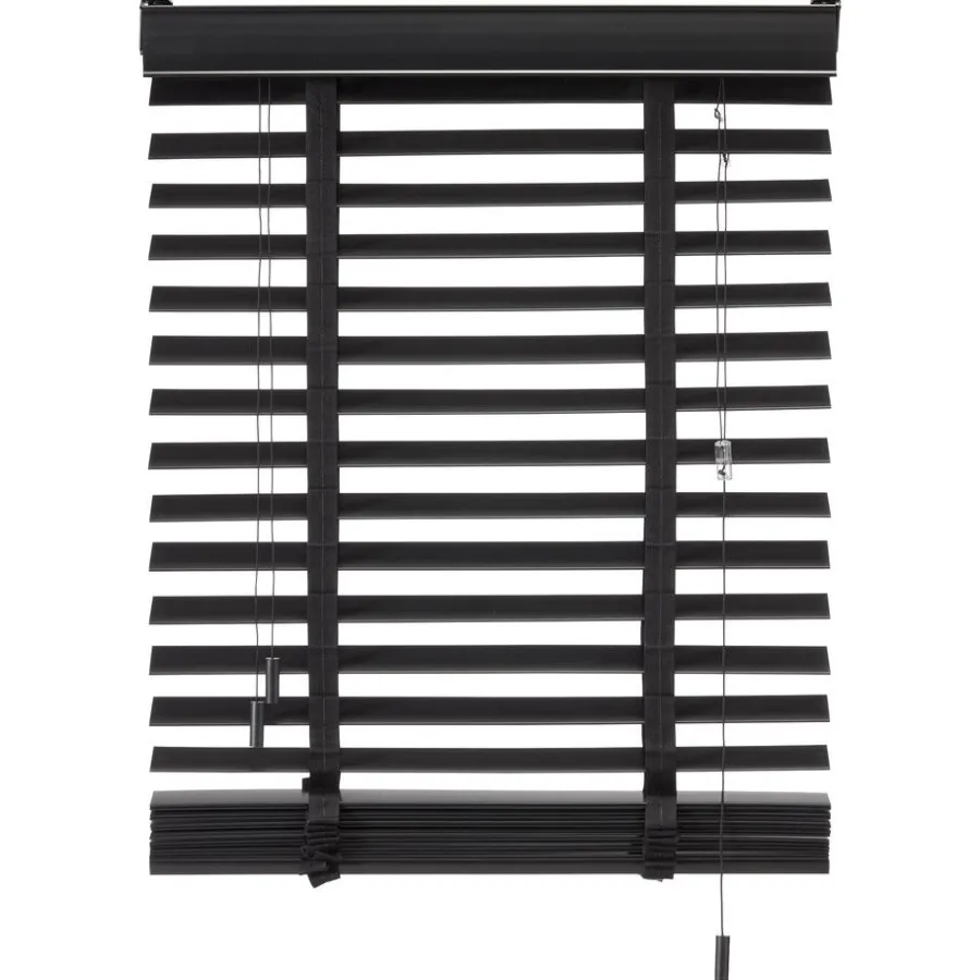 Kwantum Jaloezieën*Houtlook Jaloezie Ravi Zwart 50mm 180x175 Cm 180X175CM