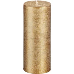 Kwantum Kaarsen & Theelichten|Kaarsen & Theelichten*Kaars Rustiek Goud 7x17 Cm 007X017CM