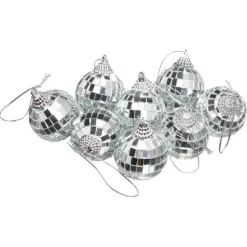 Kwantum Kerstballen & Kerstornamenten*Kerstballen Disco Zilver - 8 Stuks