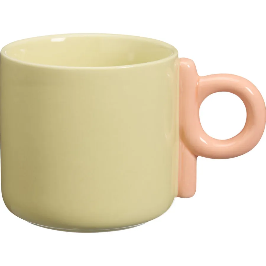 Kwantum Mokken|Mokken*Mok Met Oor Shapes -Roze 300ml Geel