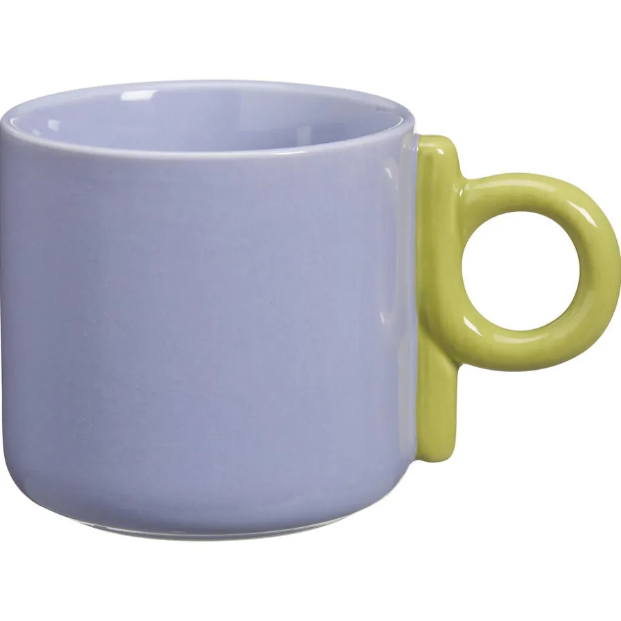 Kwantum Mokken|Mokken*Mok Met Oor Shapes Lila-Groen 300ml Paars