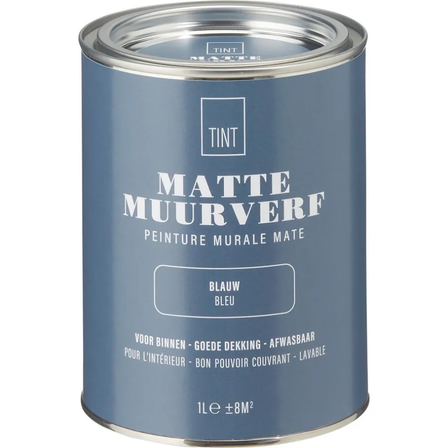 Kwantum Muurverf*Muurverf Mat Blauw 1 L 1L