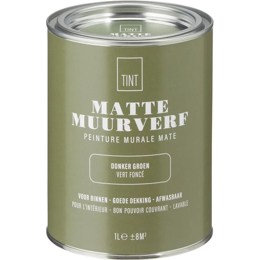 Kwantum Muurverf*Muurverf Mat Donker Groen 1 L 1L