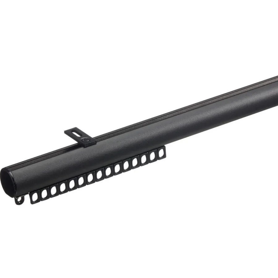 Kwantum Gordijnrails*Railroedeset 250 Cm Zwart Metaal - Ø28mm