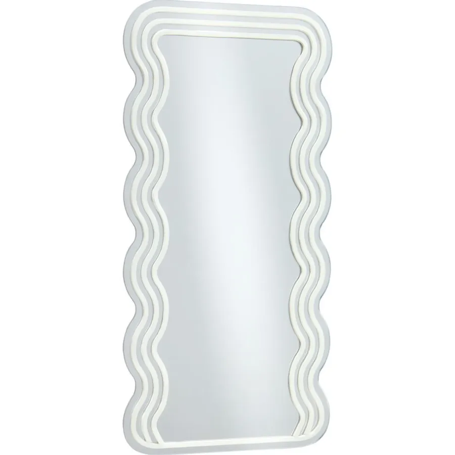 Kwantum Spiegels|Wandlampen*Spiegel Met Verlichting - Wave - Neon - Warm Wit - 70x35 Cm WarmWit