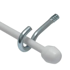 Kwantum Gordijnroedes*Spiraal/Knop/Haak Wit 250 Cm