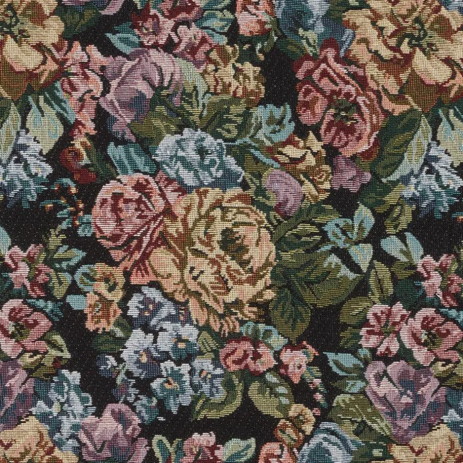 Kwantum Stoffen*Stof Fleur Zwart