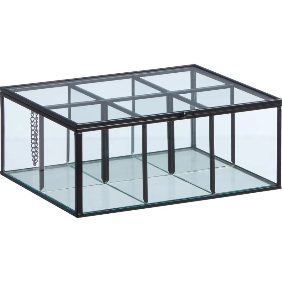 Kwantum Kerstservies|Keukenaccessoires*Theedoos Glas Zwart