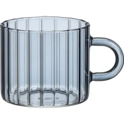 Kwantum Glazen|Glazen*Theeglas Solo Ribbel - 260 Ml Grijs