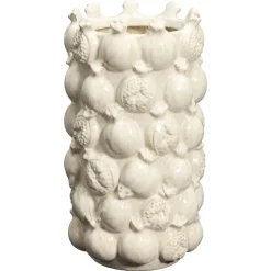 Kwantum Vazen & Potten*Vaas Granaatappel Off-White - 16x28,5 Cm 16x28 Cm