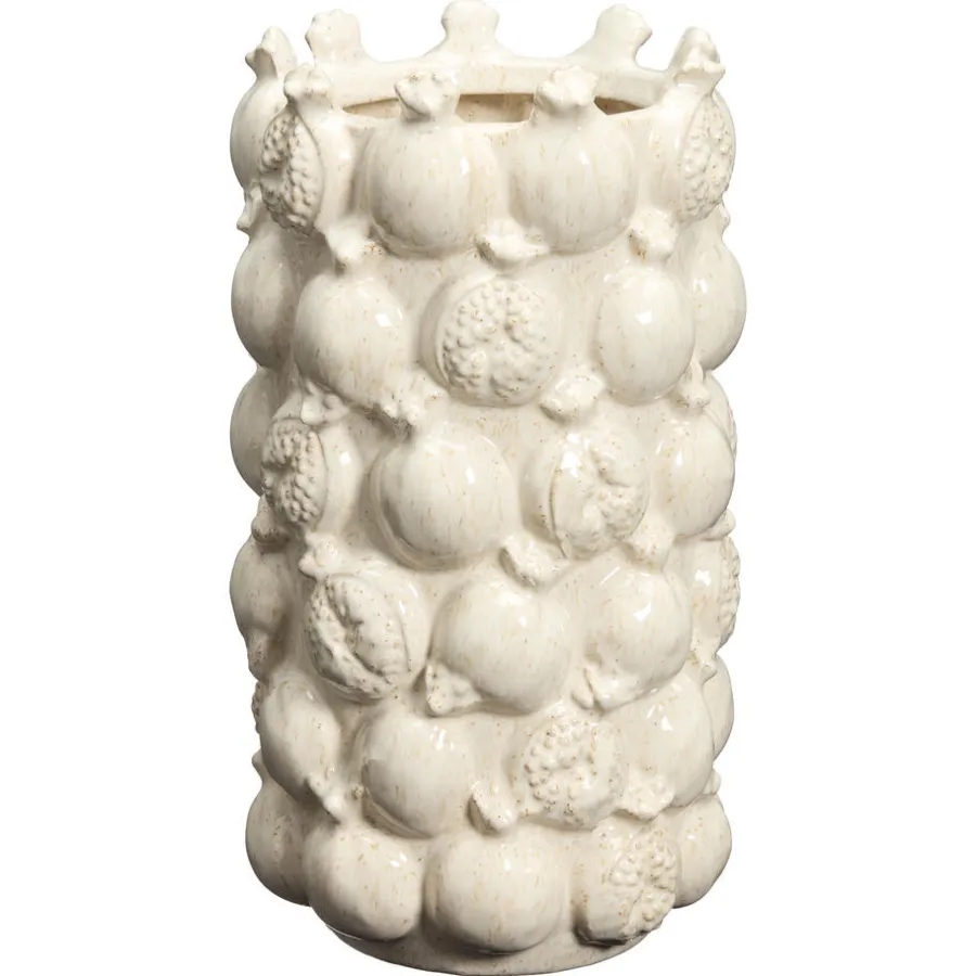 Kwantum Vazen & Potten*Vaas Granaatappel Off-White - 16x28,5 Cm 16x28 Cm