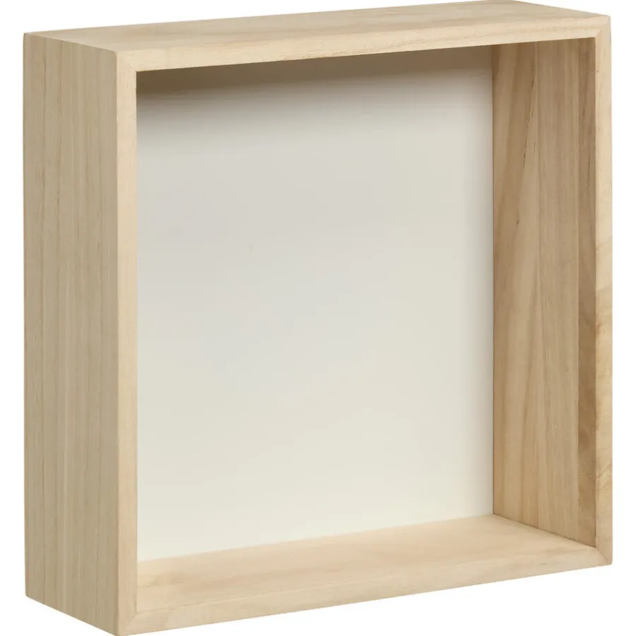 Kwantum Wanddecoratie*Wanddecoratie Hout Wit Maat M 25x9x25 Cm