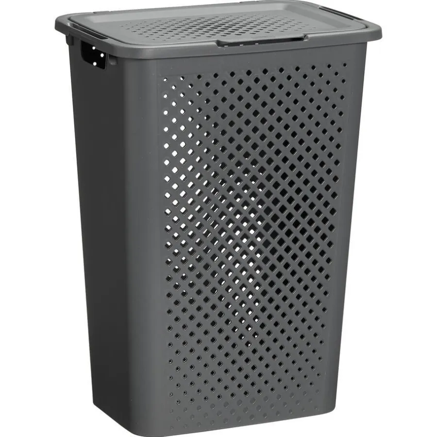 Kwantum Wasmanden*Wasmand Rattan Ruit Antraciet 50 L 50L